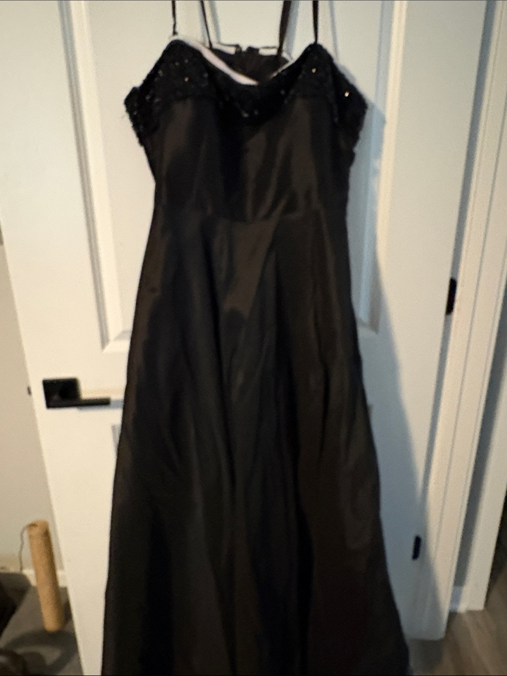 Elegant Black Beaded A-Line Gown